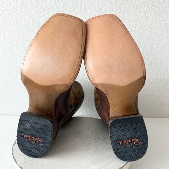 Rod Patrick Mens Cowboy Boots 12.5EE Perro Loco Brown Leather Western Square Toe - Picture 8 of 12